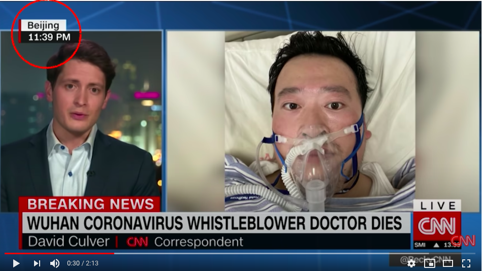CNN报道李文亮死讯